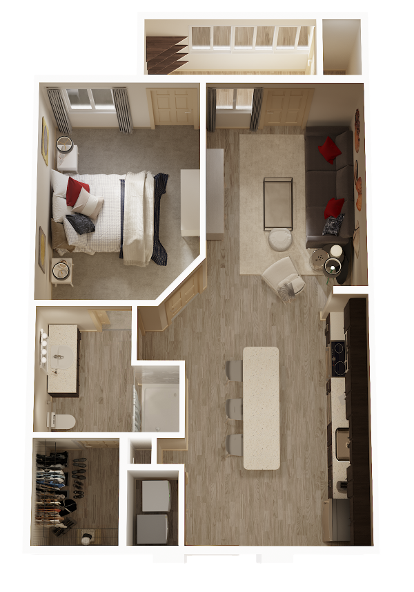Floor plan layout diagram for 1A